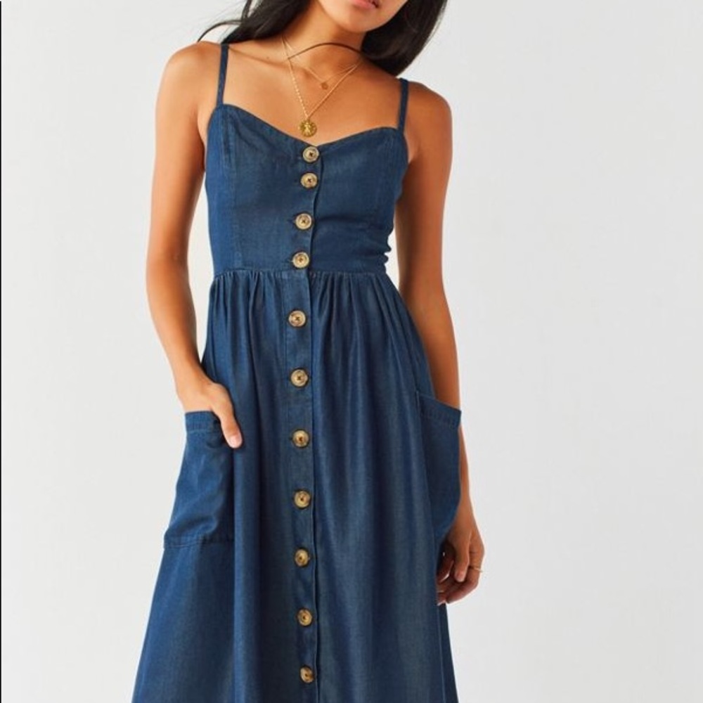Urban Outfitters denim button-up midi dress